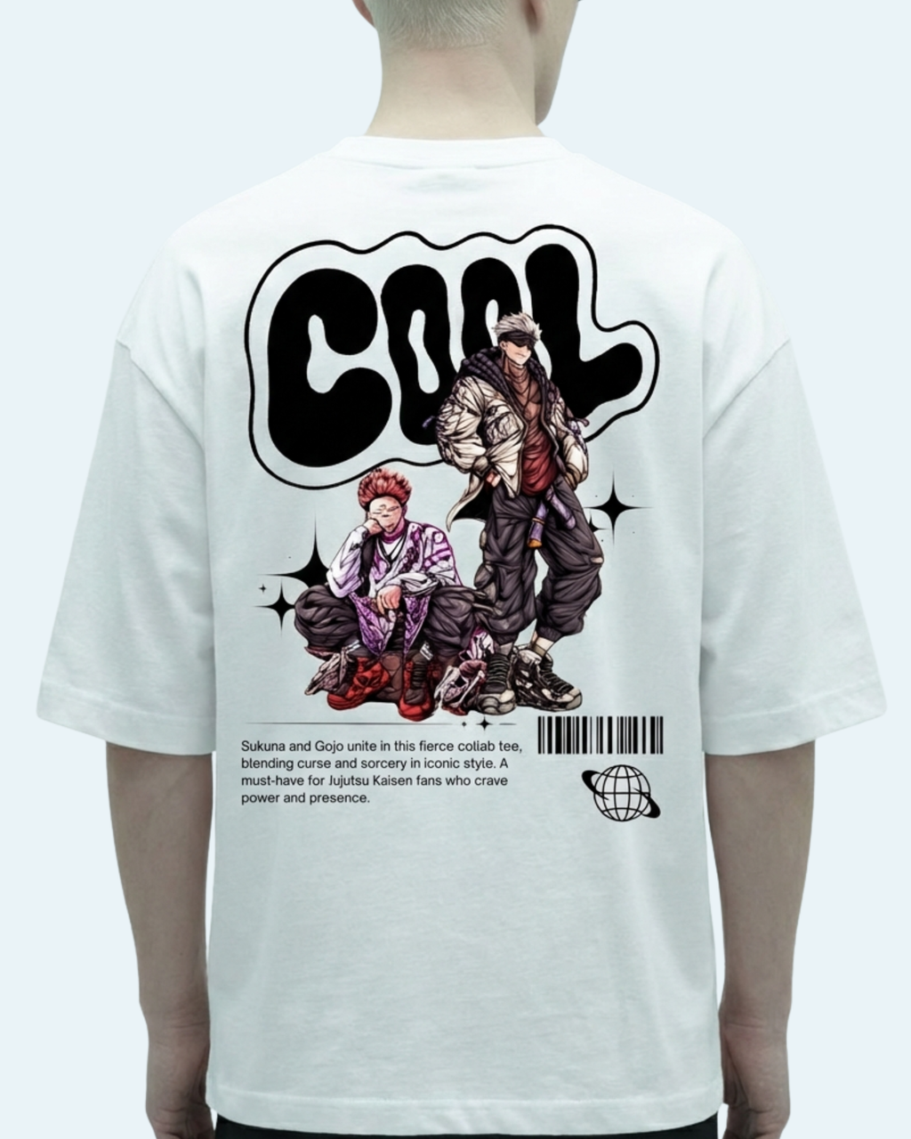 Sukuna & Gojo - Unisex Oversized T-Shirt | White