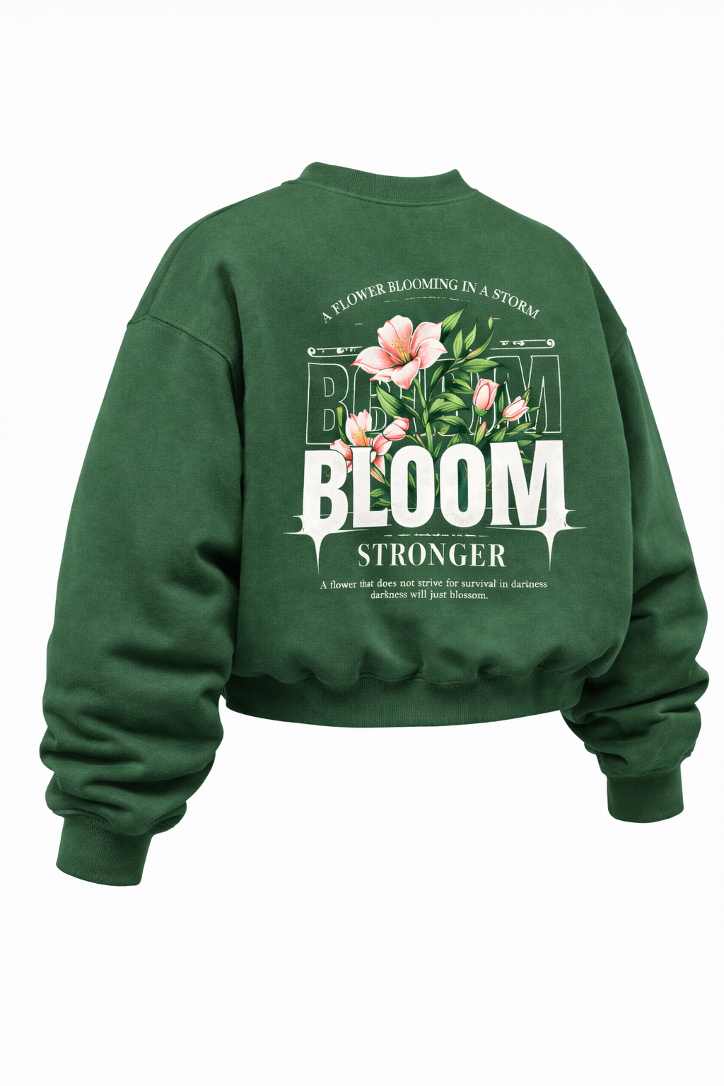 Bloom - Graphic Oversized Sweatshirt | Dark Green