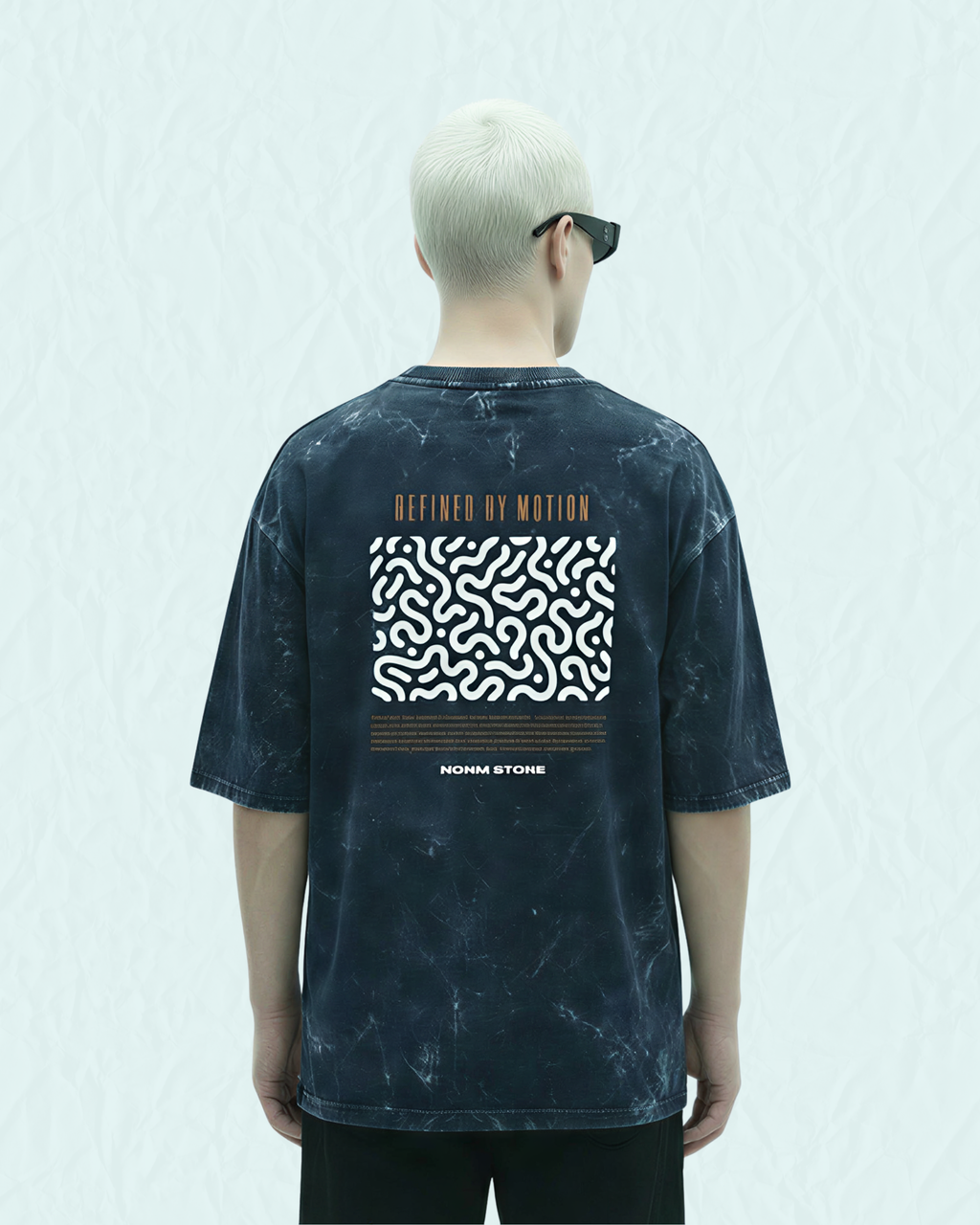 Defined By Motion - Oversized Acid Washed Tee | Navy Blue