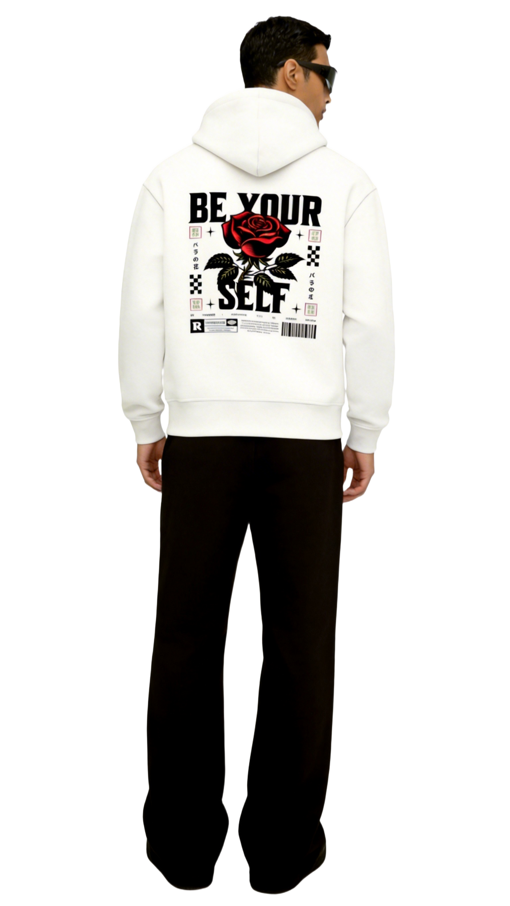 Be Yourself - Graphic Oversized Hoodie | White