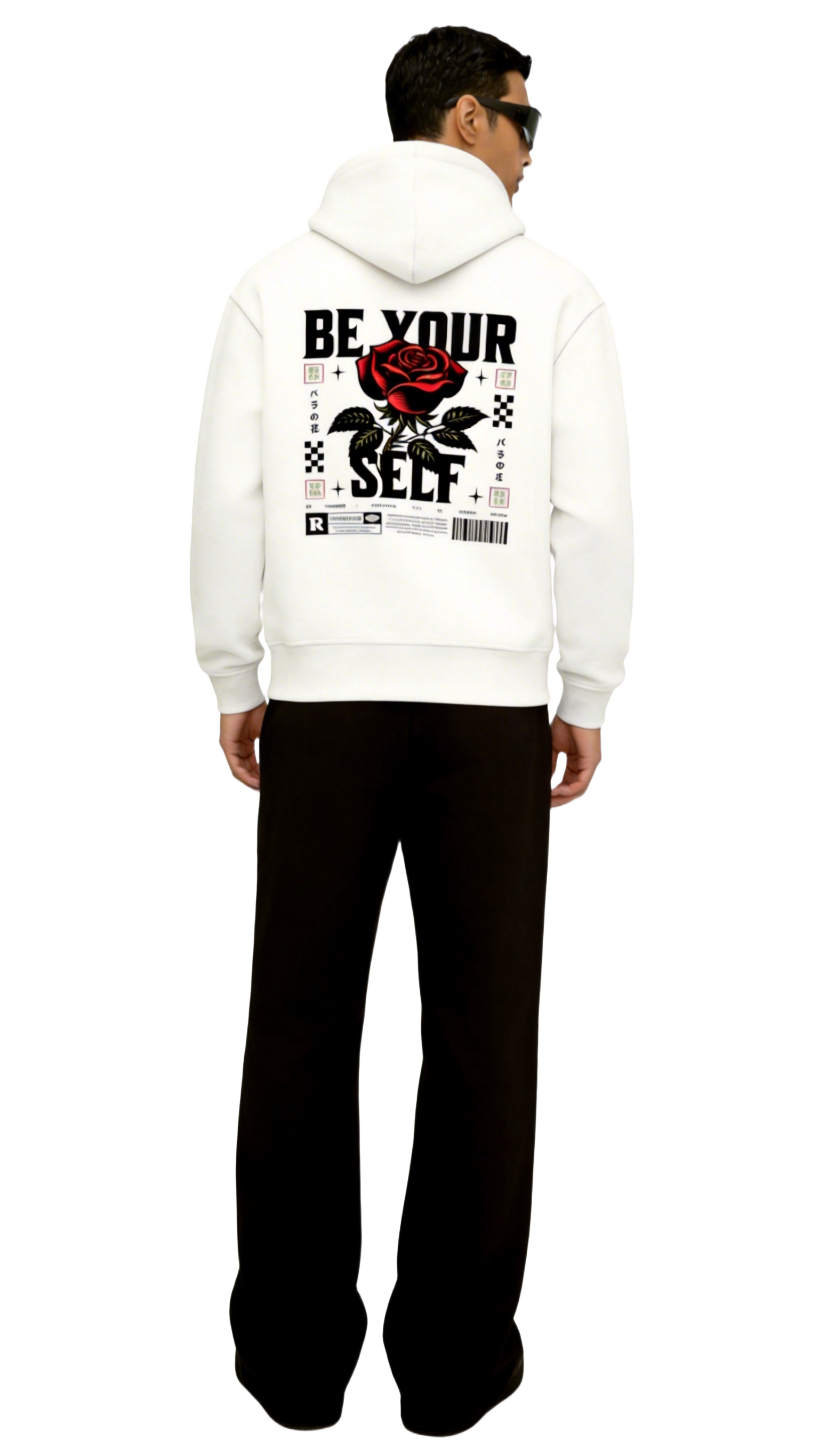 Be Yourself - Graphic Oversized Hoodie | White