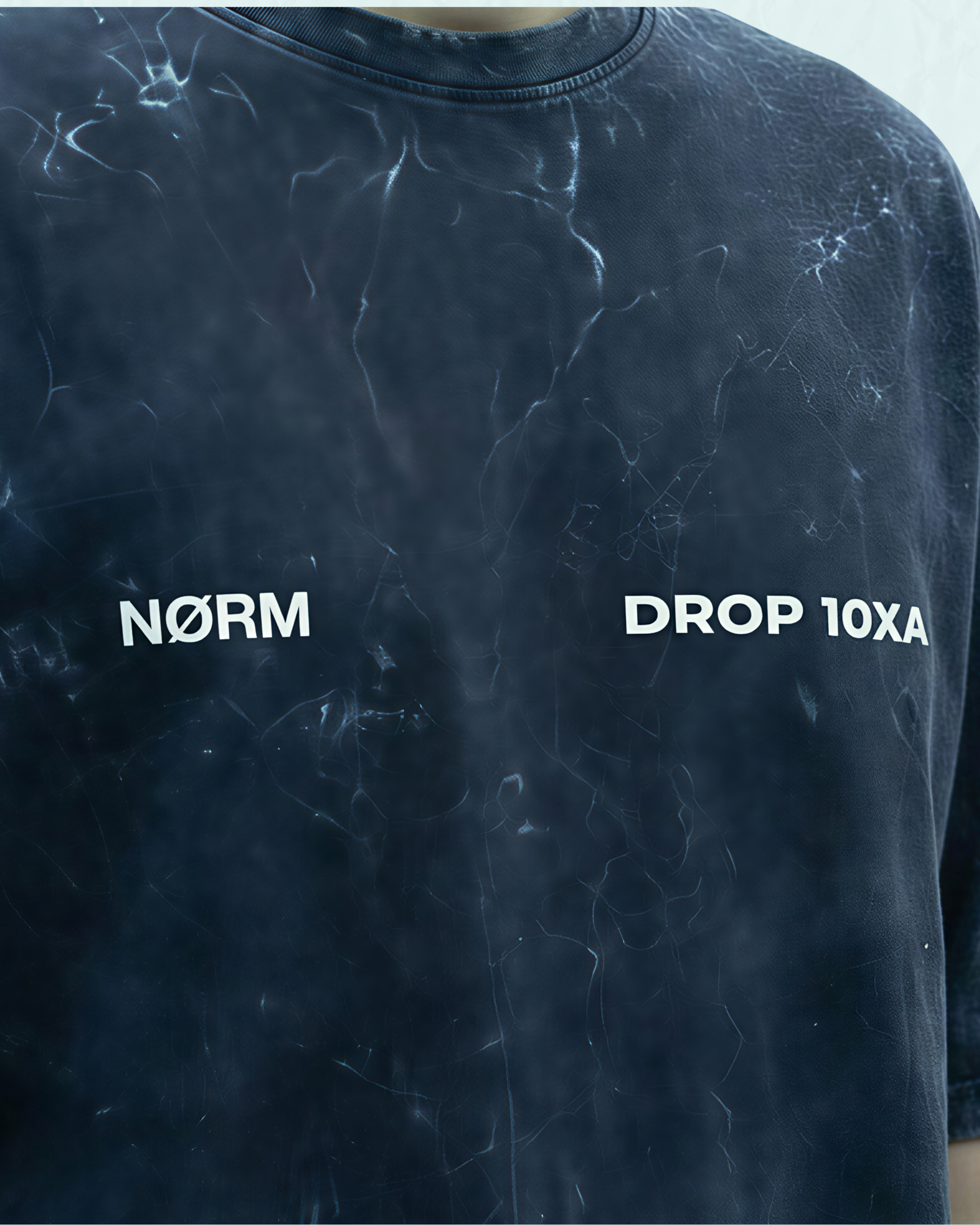 Defined By Motion - Oversized Acid Washed Tee | Navy Blue