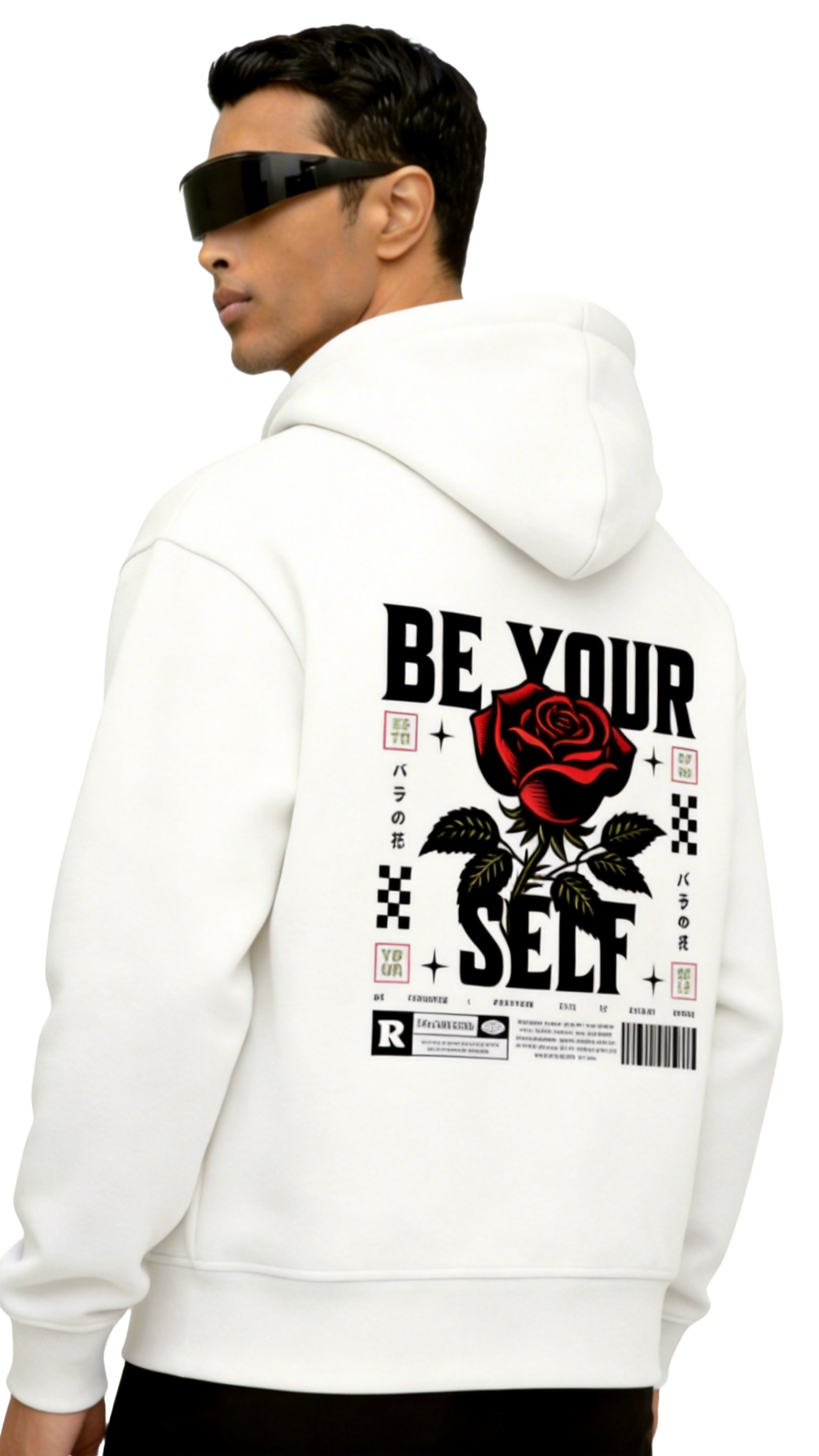 Be Yourself - Graphic Oversized Hoodie | White