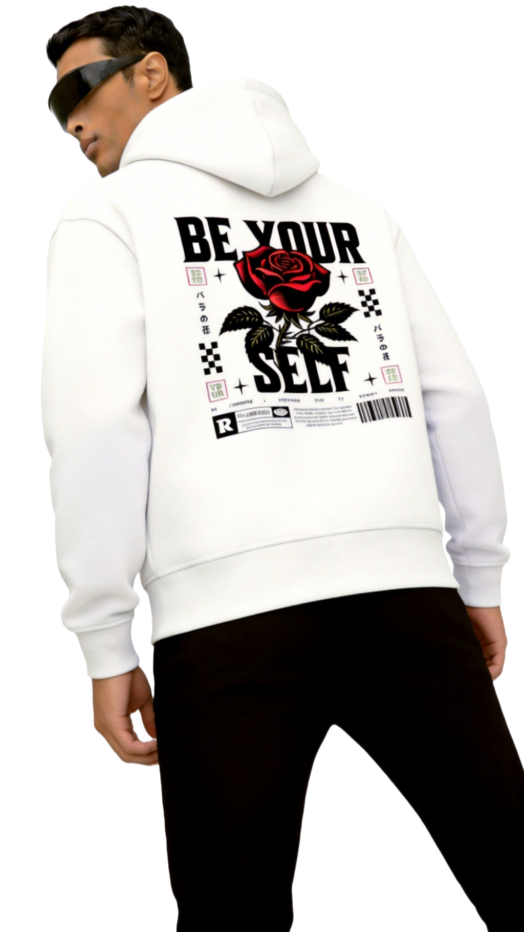 Be Yourself - Graphic Oversized Hoodie | White