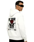 Be Yourself - Graphic Oversized Hoodie | White