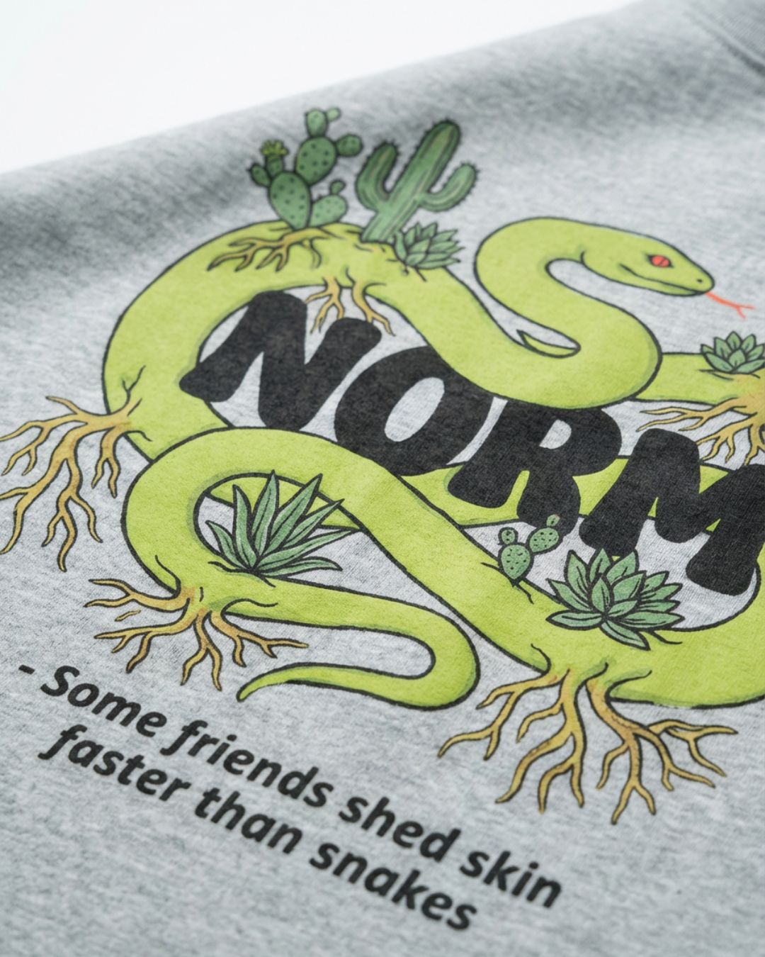 Snake Friends - Unisex Oversized Standard T-Shirt | Grey Milange